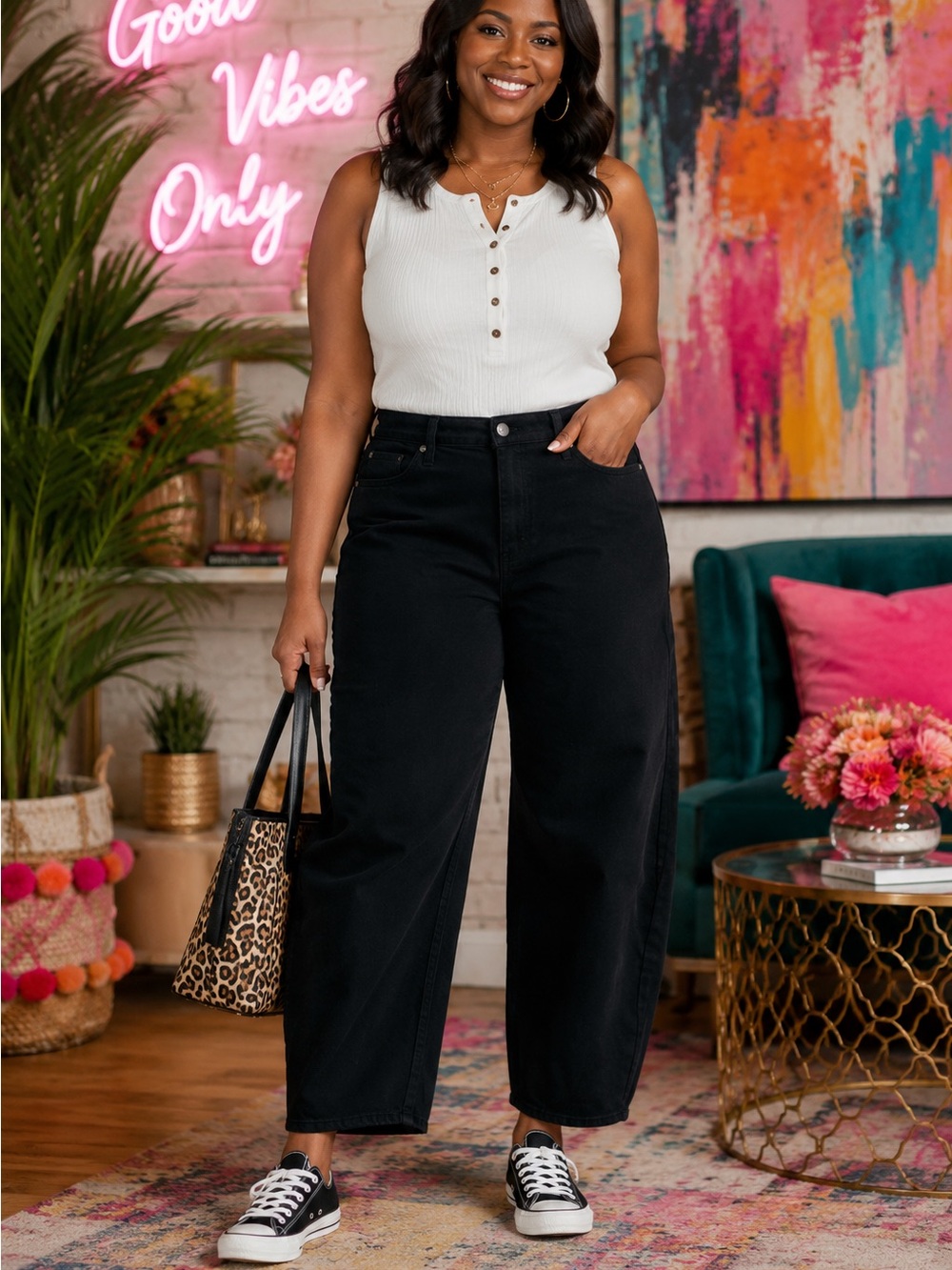 Universal Thread Black Wide-Leg High-Rise Jeans
